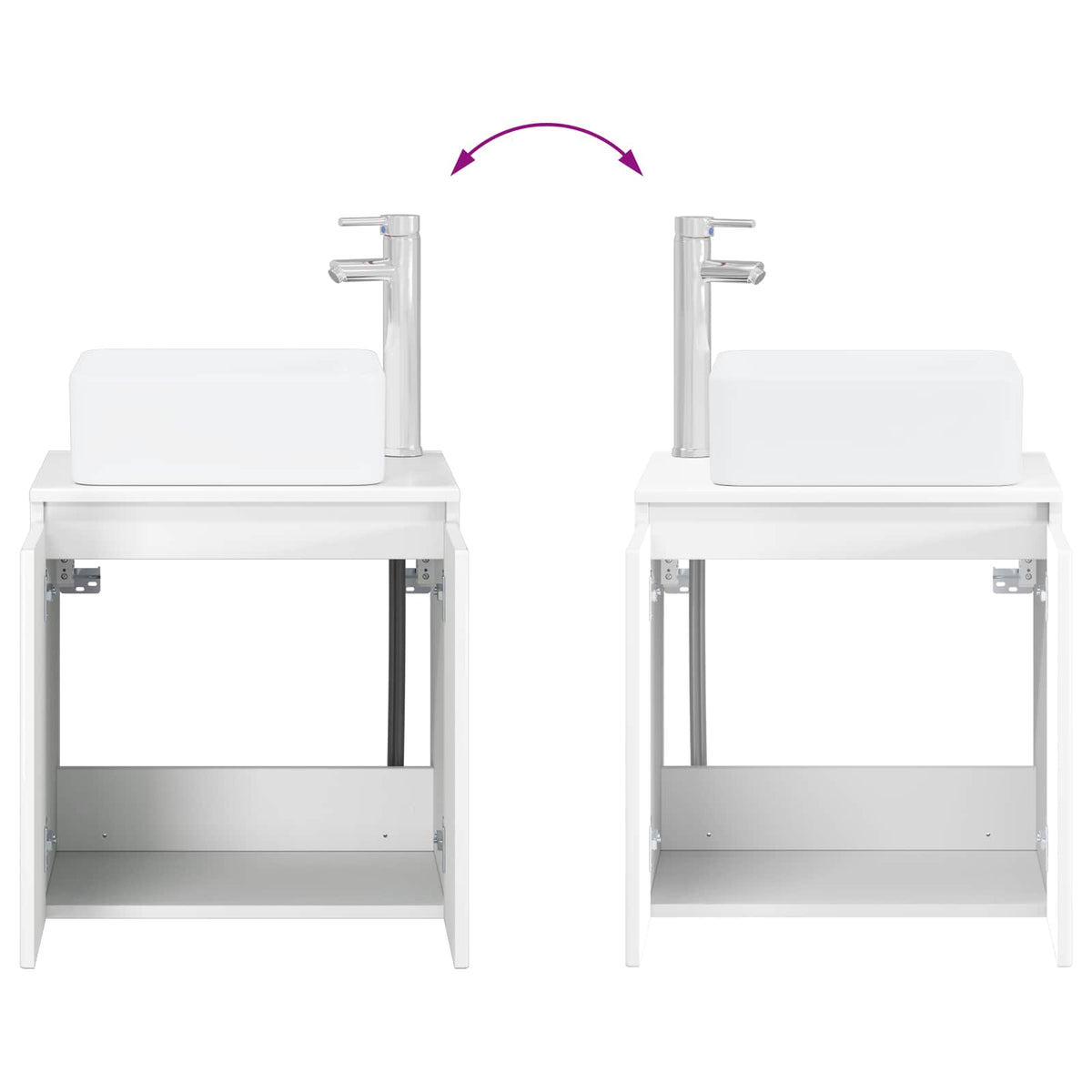 Set ormarića za kupaonicu 3 kom. Bijela visokog sjaja 53 x 35 x 63 cm