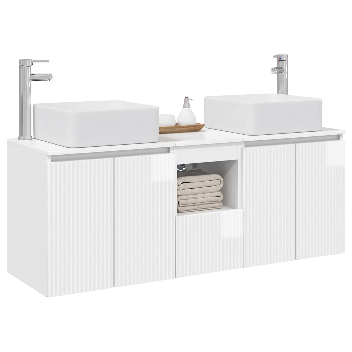 Set ormarića za kupaonicu 3 kom. Bijela visokog sjaja 53 x 35 x 63 cm