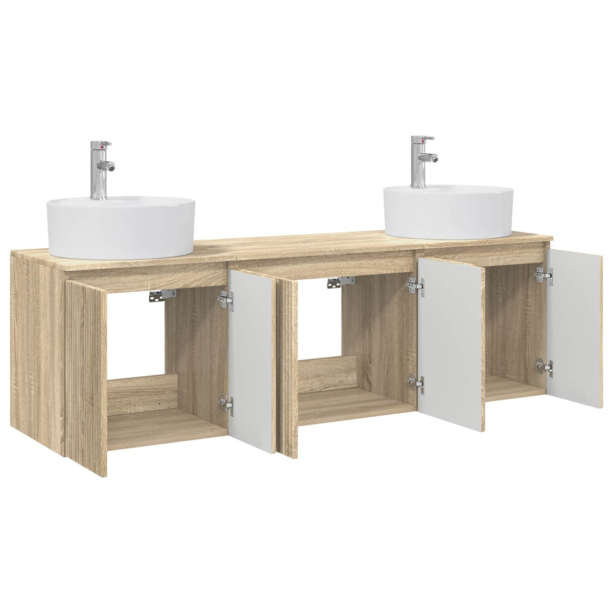 Set ormarića za kupaonicu 3 kom. Hrast sonoma Smeđa 49,5 x 44,5 x 65 cm