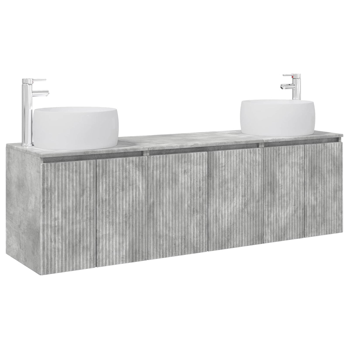 Set ormarića za kupaonicu 3 kom. Betonska siva 49,5 x 44,5 x 66 cm