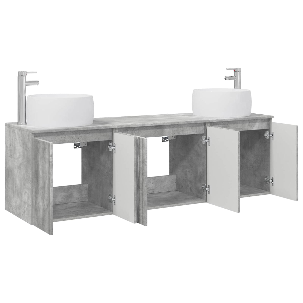 Set ormarića za kupaonicu 3 kom. Betonska siva 49,5 x 44,5 x 66 cm