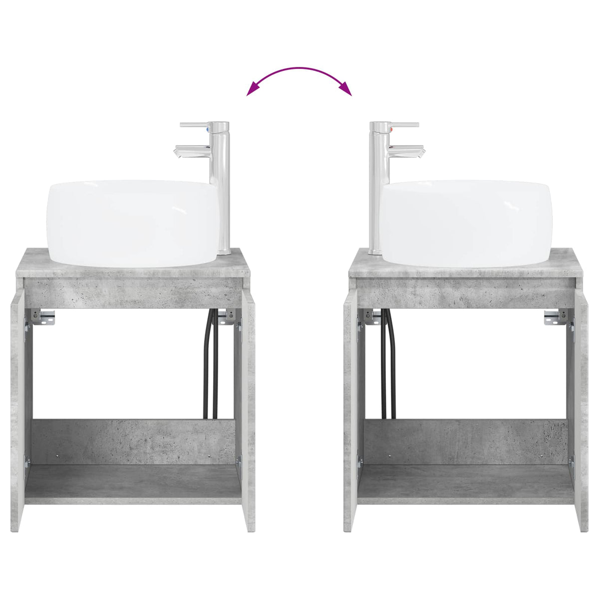 Set ormarića za kupaonicu 3 kom. Betonska siva 49,5 x 44,5 x 66 cm