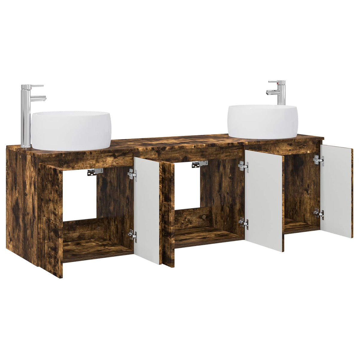 Set ormarića za kupaonicu 3 kom. Dimljeni hrast Smeđa 49,5 x 44,5 x 66 cm