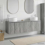 Set ormarića za kupaonicu 3 kom. Siva Sonoma 49,5 x 44,5 x 66 cm