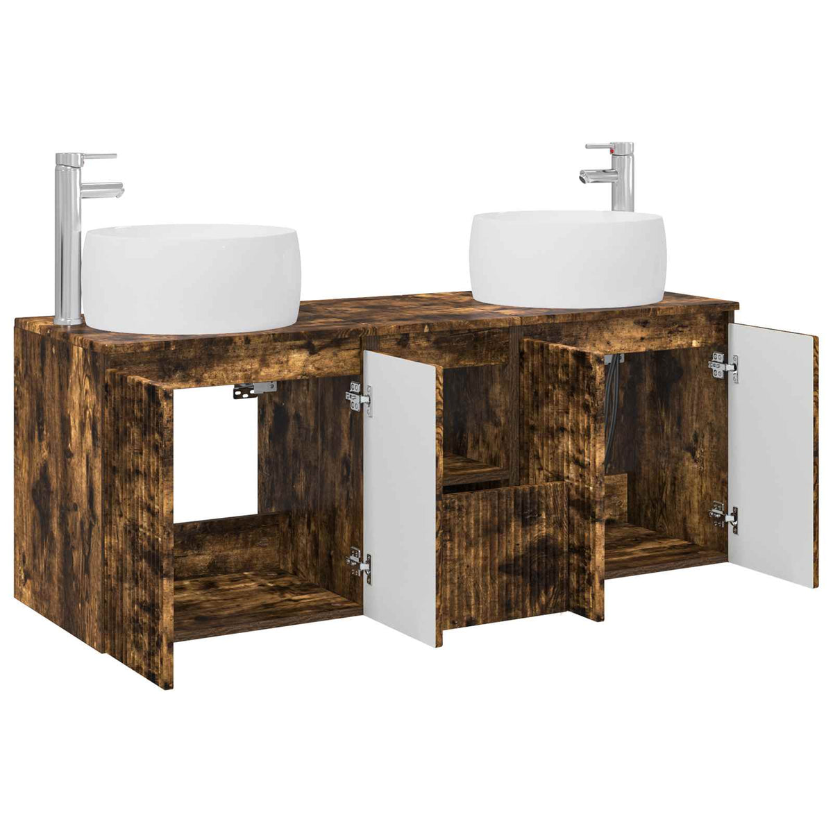 Set ormarića za kupaonicu 3 kom. Dimljeni hrast Smeđa 49,5 x 44,5 x 66 cm