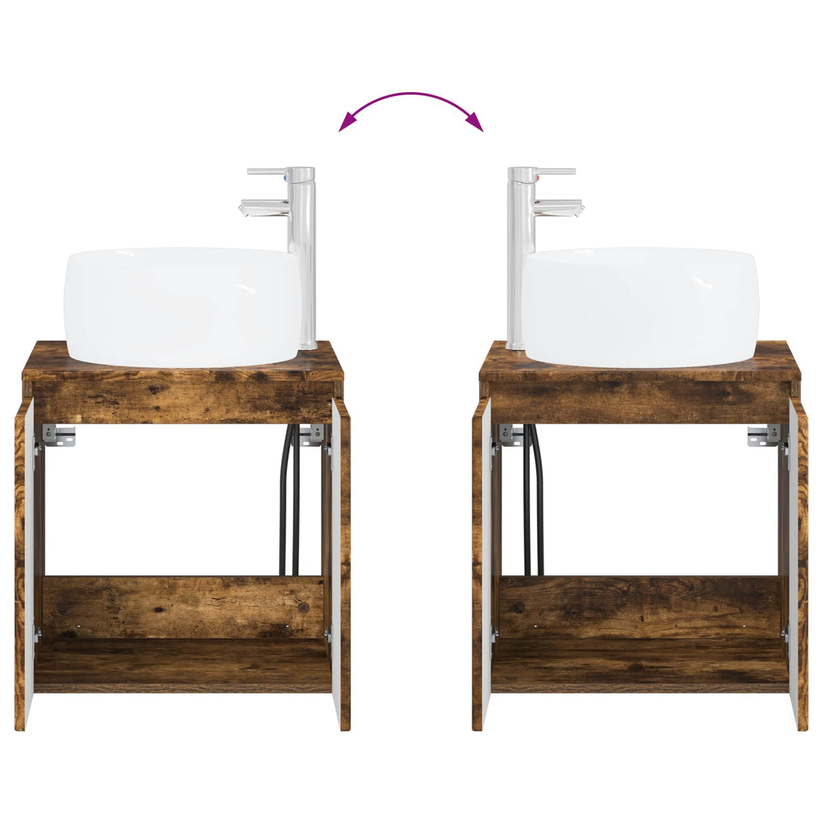 Set ormarića za kupaonicu 3 kom. Dimljeni hrast Smeđa 49,5 x 44,5 x 66 cm
