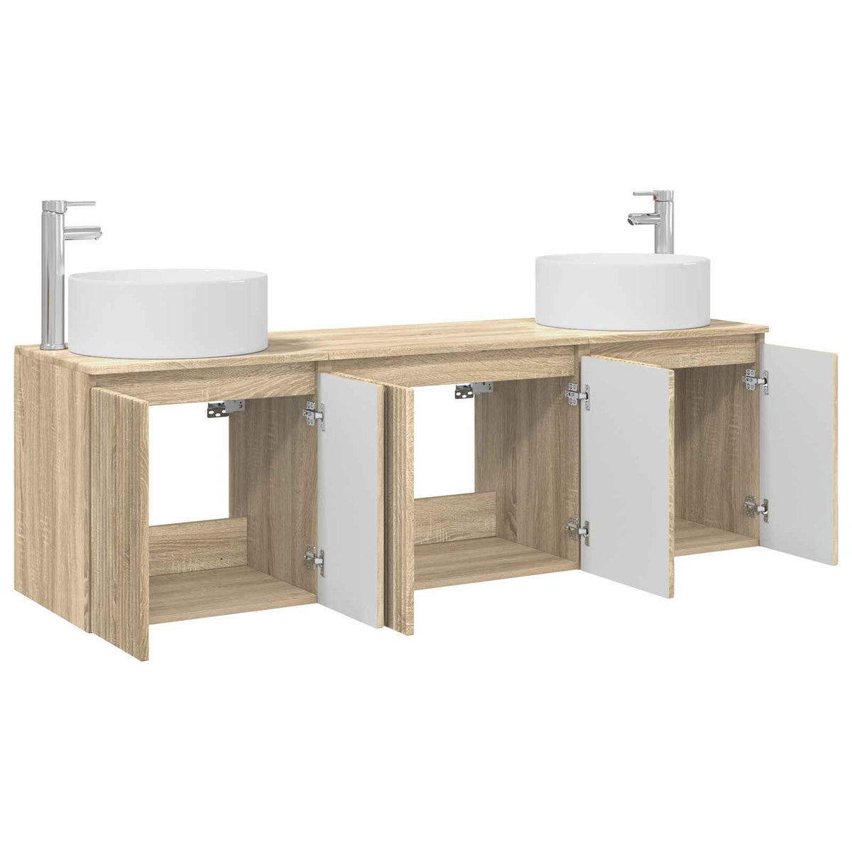 Set ormarića za kupaonicu 3 kom. Hrast sonoma Smeđa 49,5 x 44,5 x 65,5 cm
