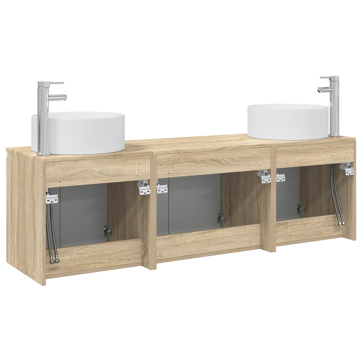 Set ormarića za kupaonicu 3 kom. Hrast sonoma Smeđa 49,5 x 44,5 x 65,5 cm