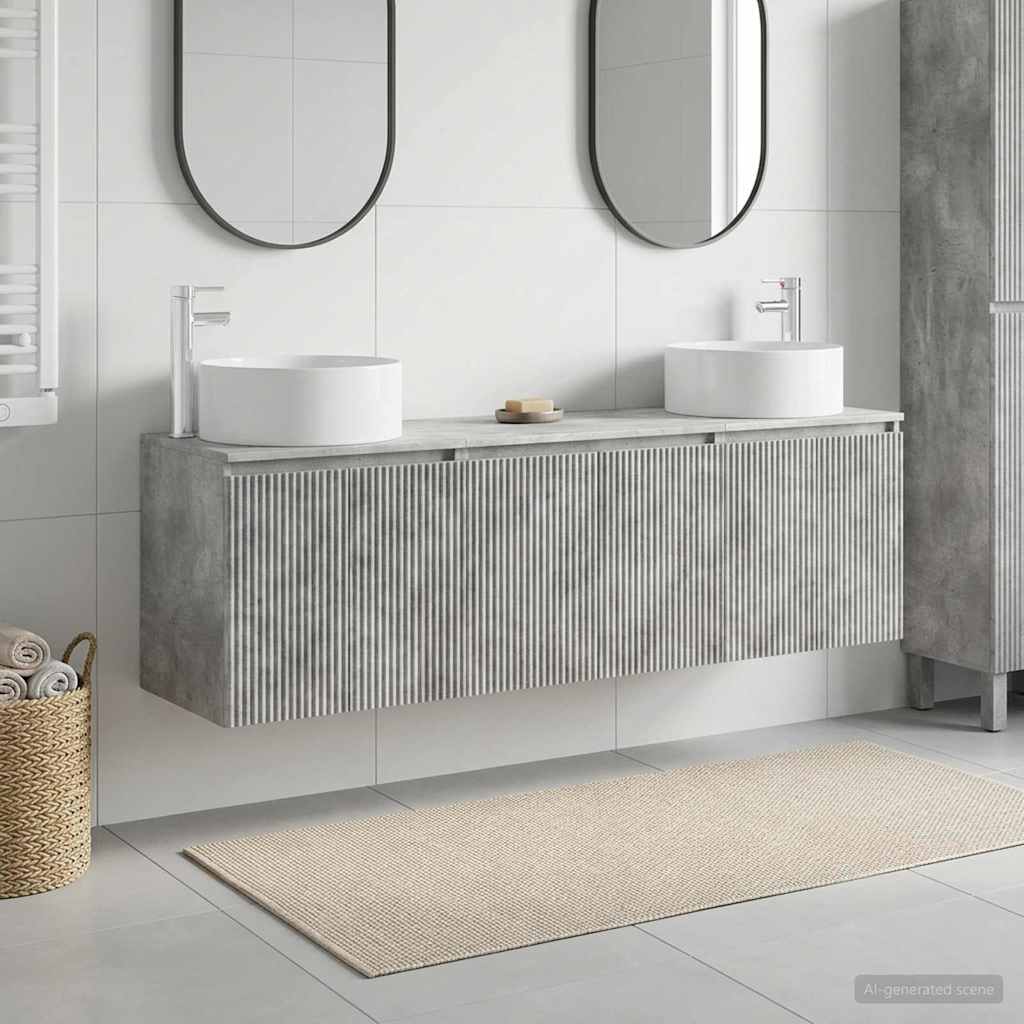 Set ormarića za kupaonicu 3 kom. Betonska siva 49,5 x 44,5 x 65,5 cm