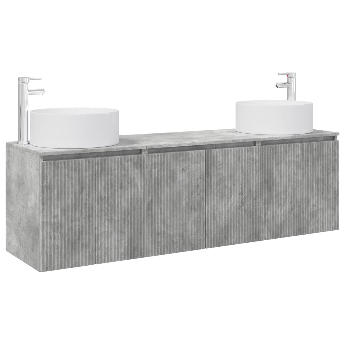 Set ormarića za kupaonicu 3 kom. Betonska siva 49,5 x 44,5 x 65,5 cm