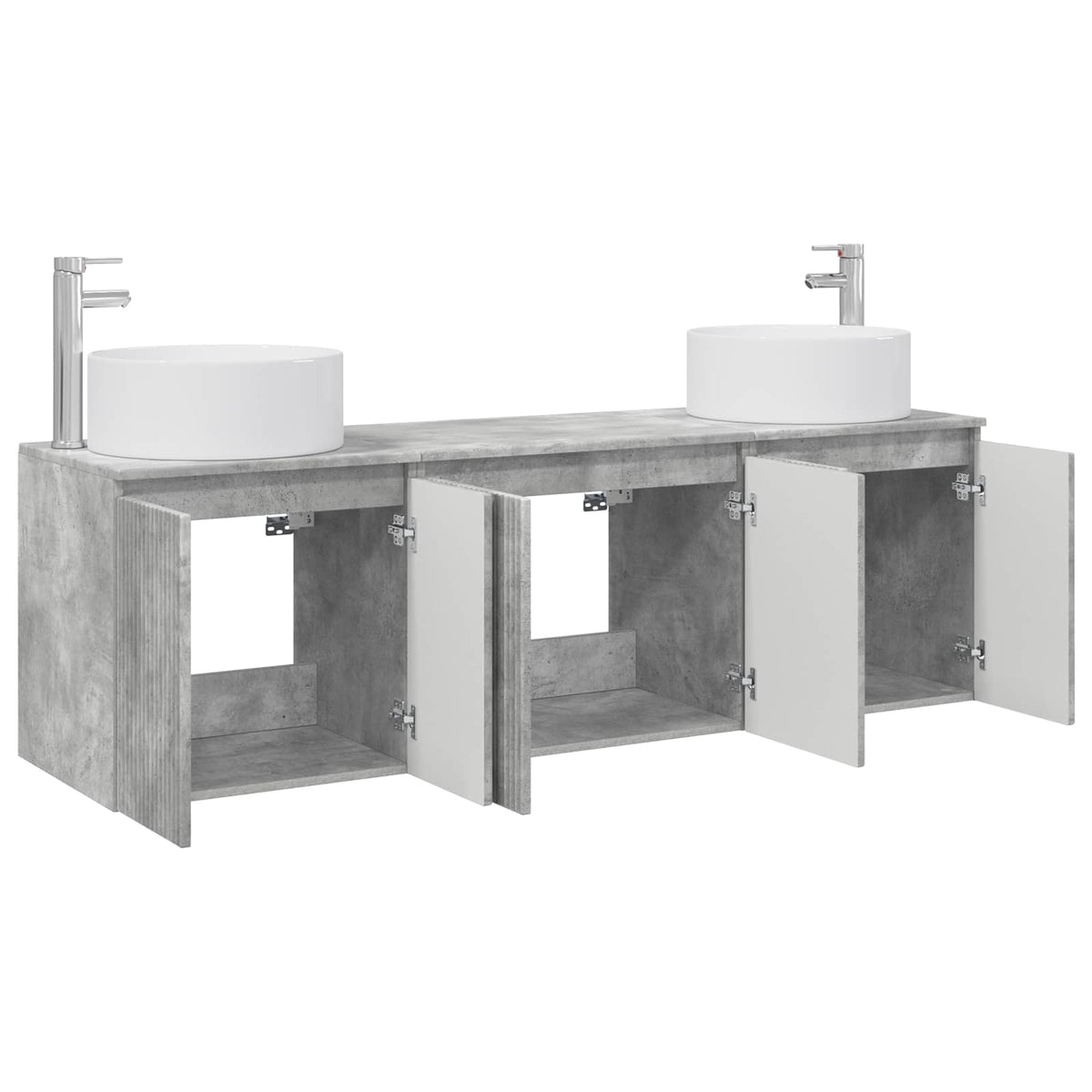 Set ormarića za kupaonicu 3 kom. Betonska siva 49,5 x 44,5 x 65,5 cm