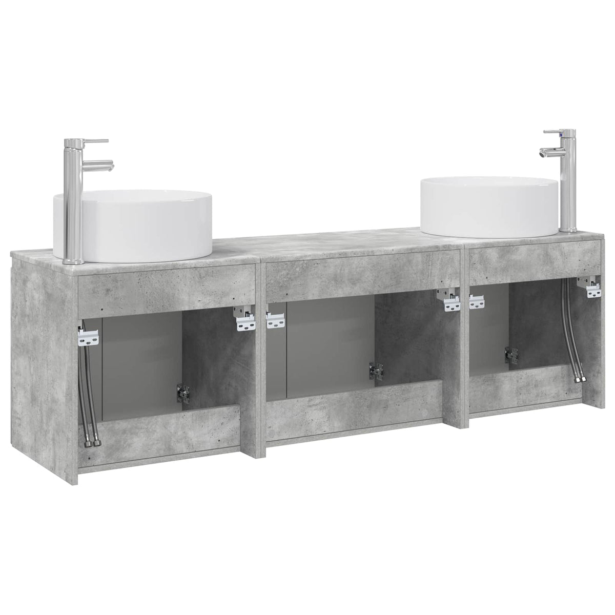 Set ormarića za kupaonicu 3 kom. Betonska siva 49,5 x 44,5 x 65,5 cm