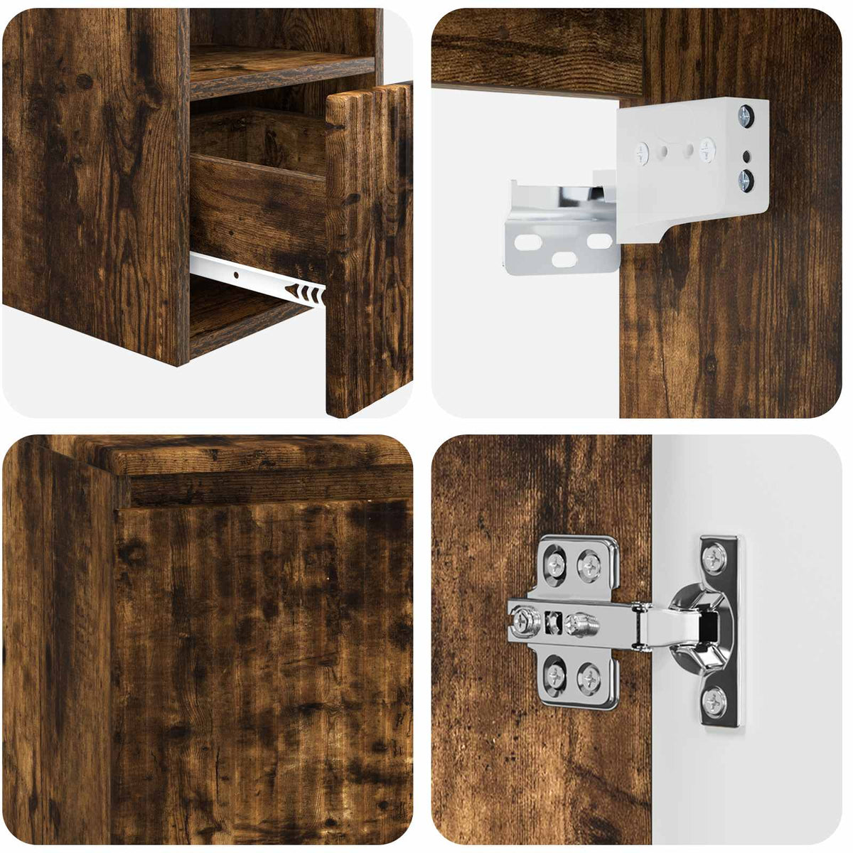 Set ormarića za kupaonicu 3 kom. Dimljeni hrast Smeđa 49,5 x 44,5 x 65,5 cm