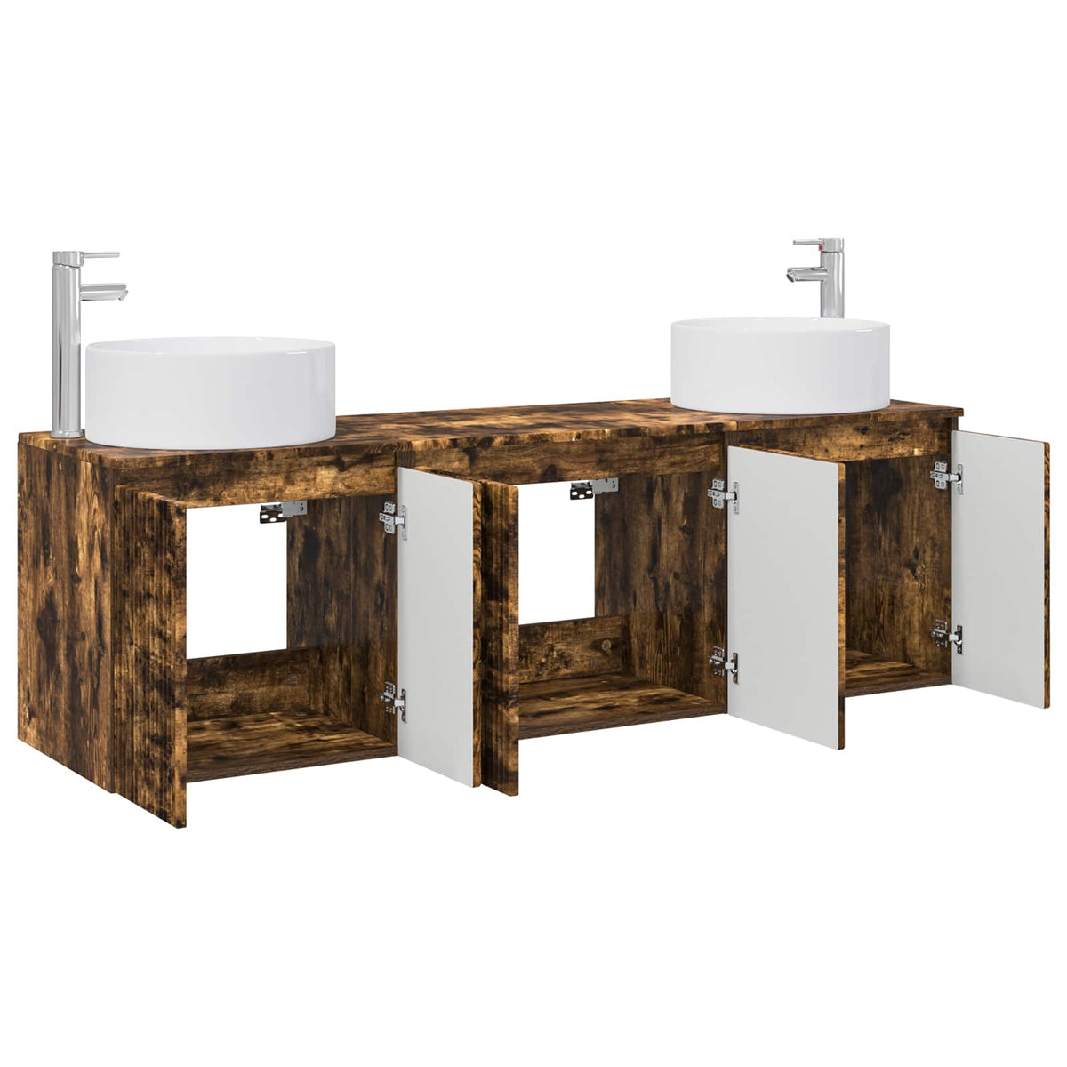 Set ormarića za kupaonicu 3 kom. Dimljeni hrast Smeđa 49,5 x 44,5 x 65,5 cm