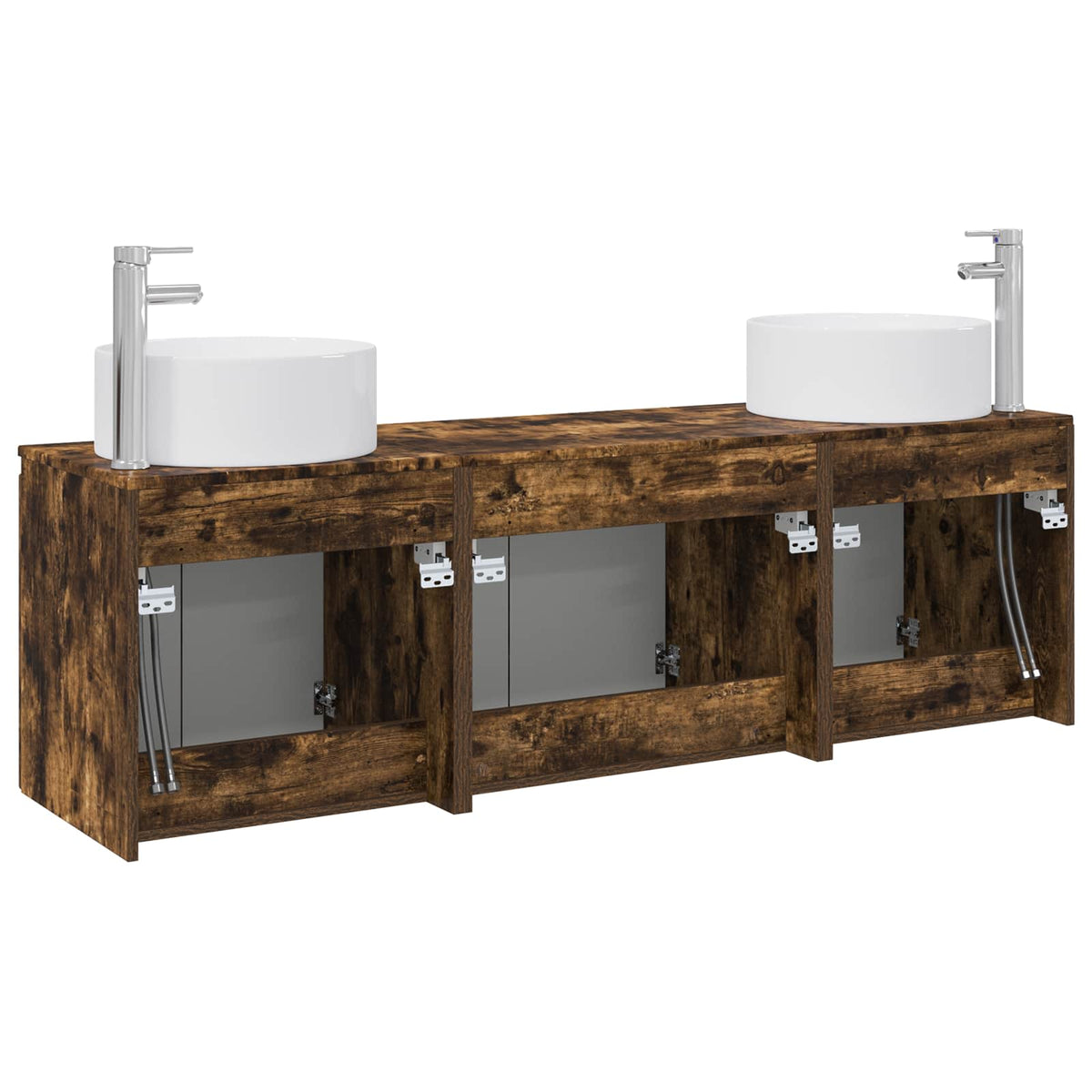 Set ormarića za kupaonicu 3 kom. Dimljeni hrast Smeđa 49,5 x 44,5 x 65,5 cm