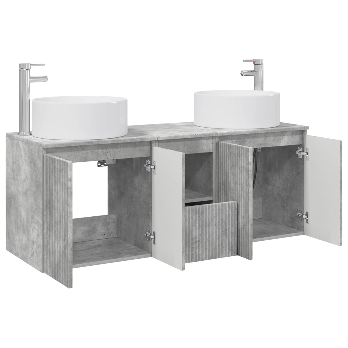 Set ormarića za kupaonicu 3 kom. Betonska siva 49,5 x 44,5 x 65,5 cm