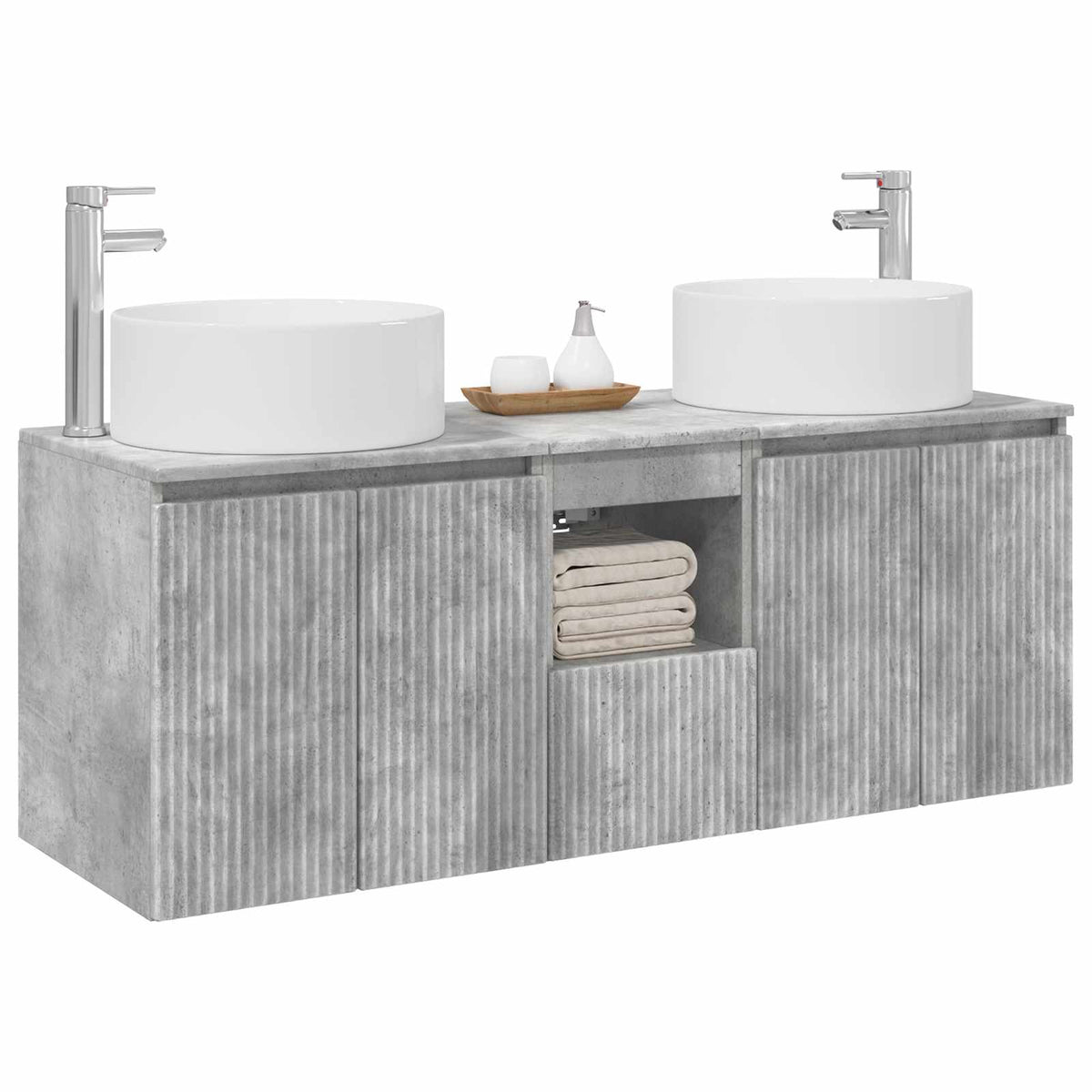 Set ormarića za kupaonicu 3 kom. Betonska siva 49,5 x 44,5 x 65,5 cm