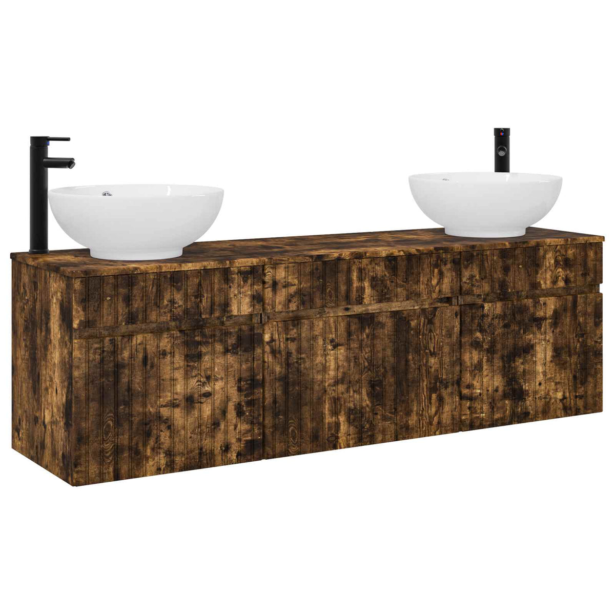 Set ormarića za kupaonicu 3 kom. Dimljeni hrast Smeđa 49 x 44,5 x 66,5 cm