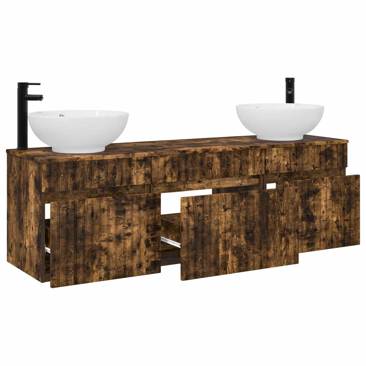 Set ormarića za kupaonicu 3 kom. Dimljeni hrast Smeđa 49 x 44,5 x 66,5 cm
