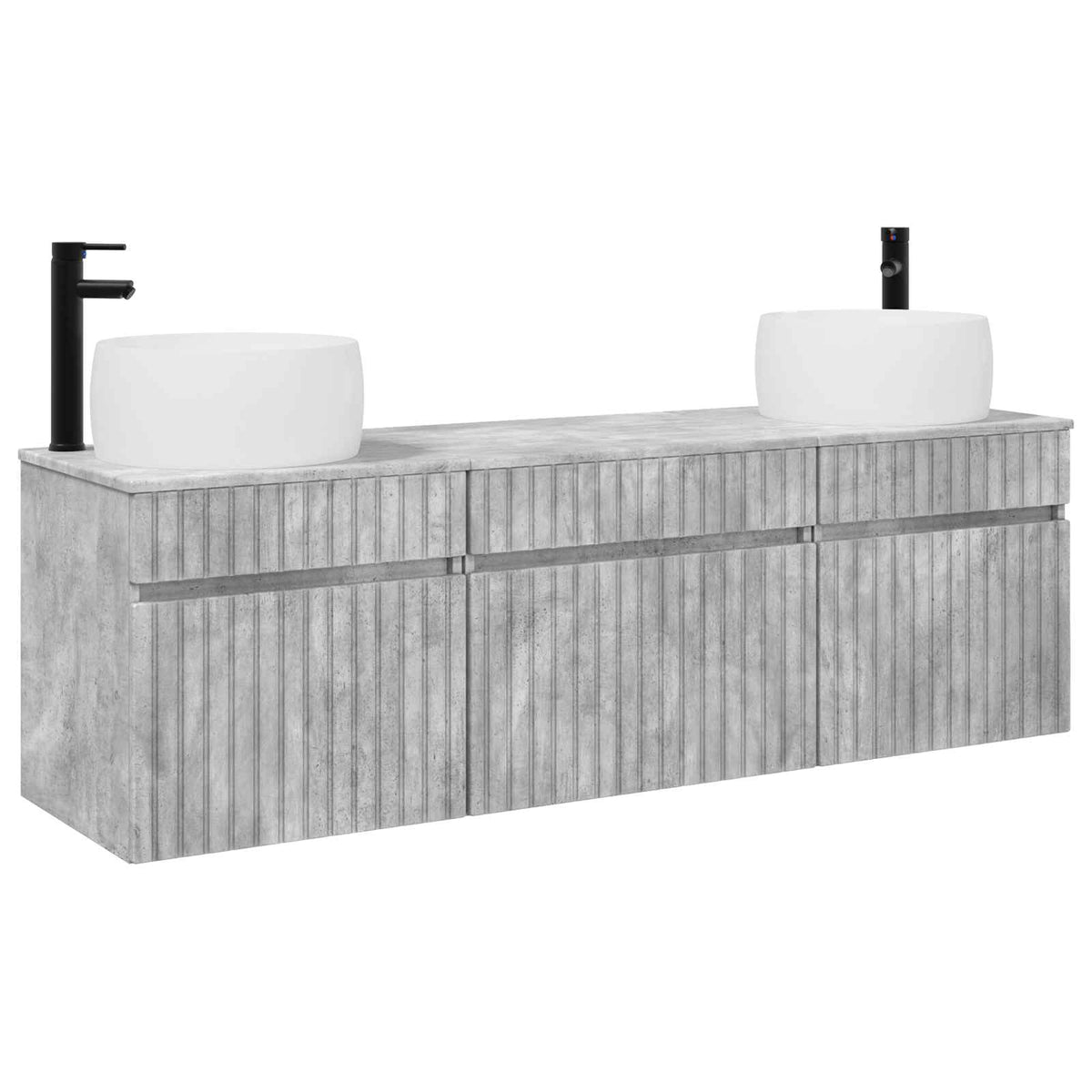 Set ormarića za kupaonicu 3 kom. Betonska siva 49 x 44,5 x 66 cm