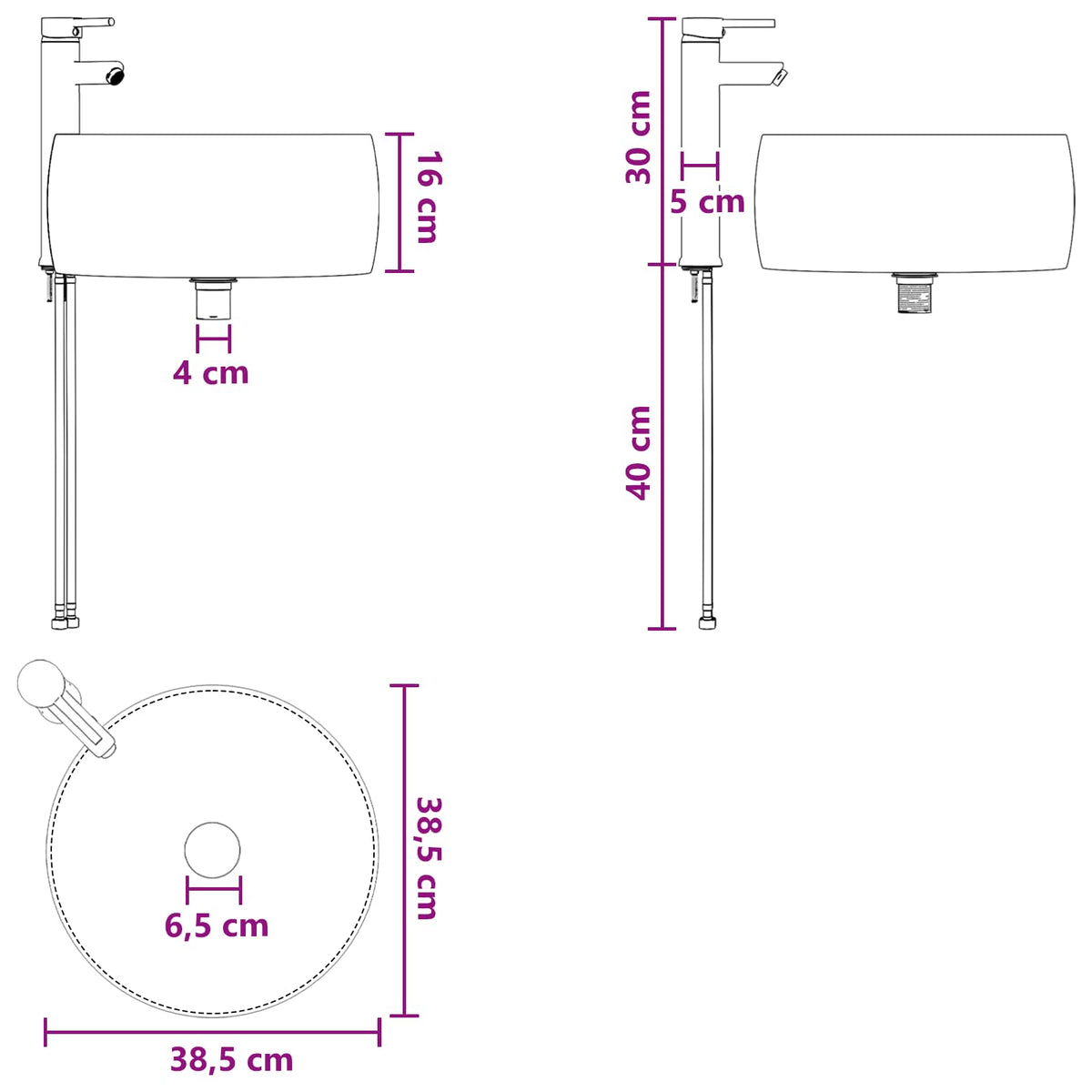 Set ormarića za kupaonicu 3 kom. Betonska siva 49 x 44,5 x 66 cm