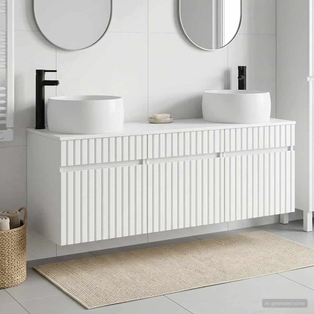 Set ormarića za kupaonicu 3 kom. Bijela visokog sjaja 49 x 44,5 x 66 cm