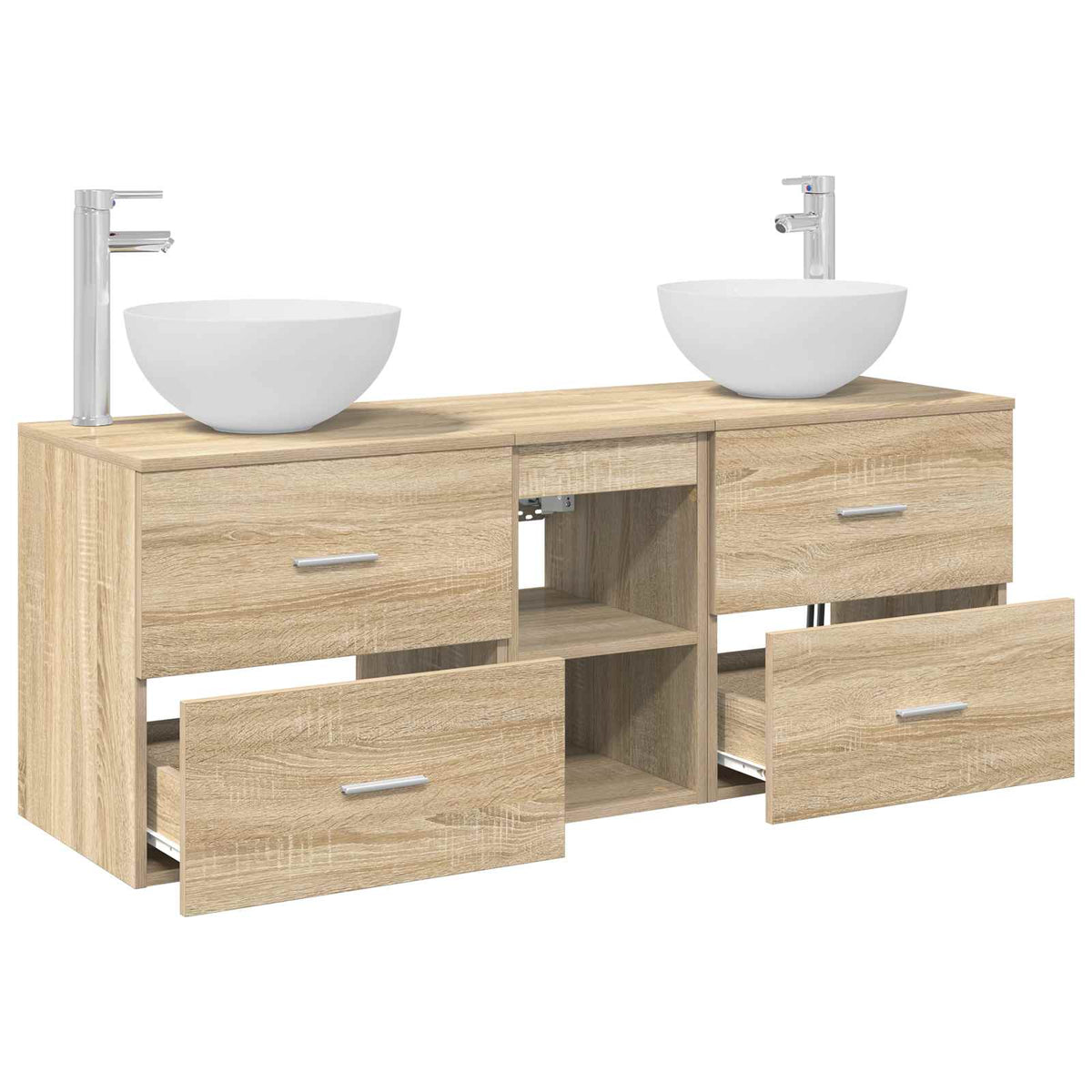 Set ormarića za kupaonicu 3 kom. Hrast sonoma Smeđa 49,5 x 41 x 64,5 cm