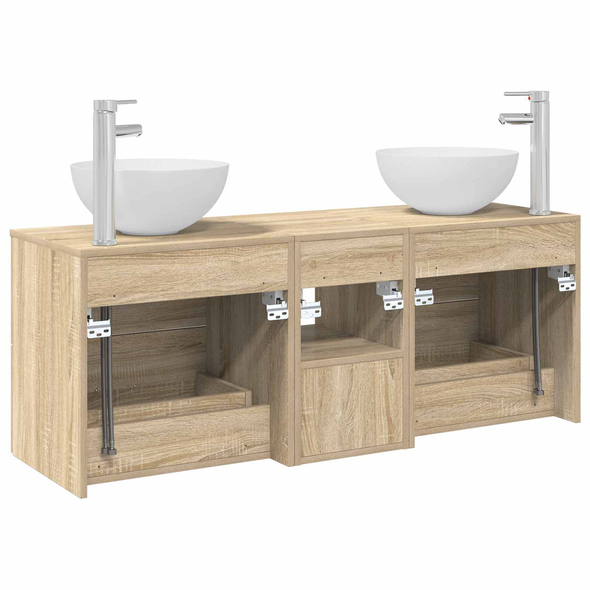 Set ormarića za kupaonicu 3 kom. Hrast sonoma Smeđa 49,5 x 41 x 64,5 cm