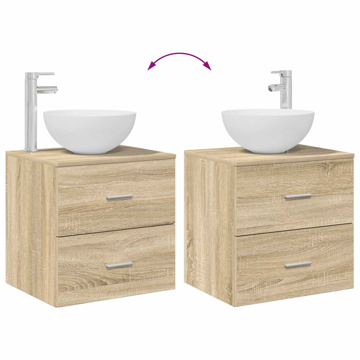 Set ormarića za kupaonicu 3 kom. Hrast sonoma Smeđa 49,5 x 41 x 64,5 cm