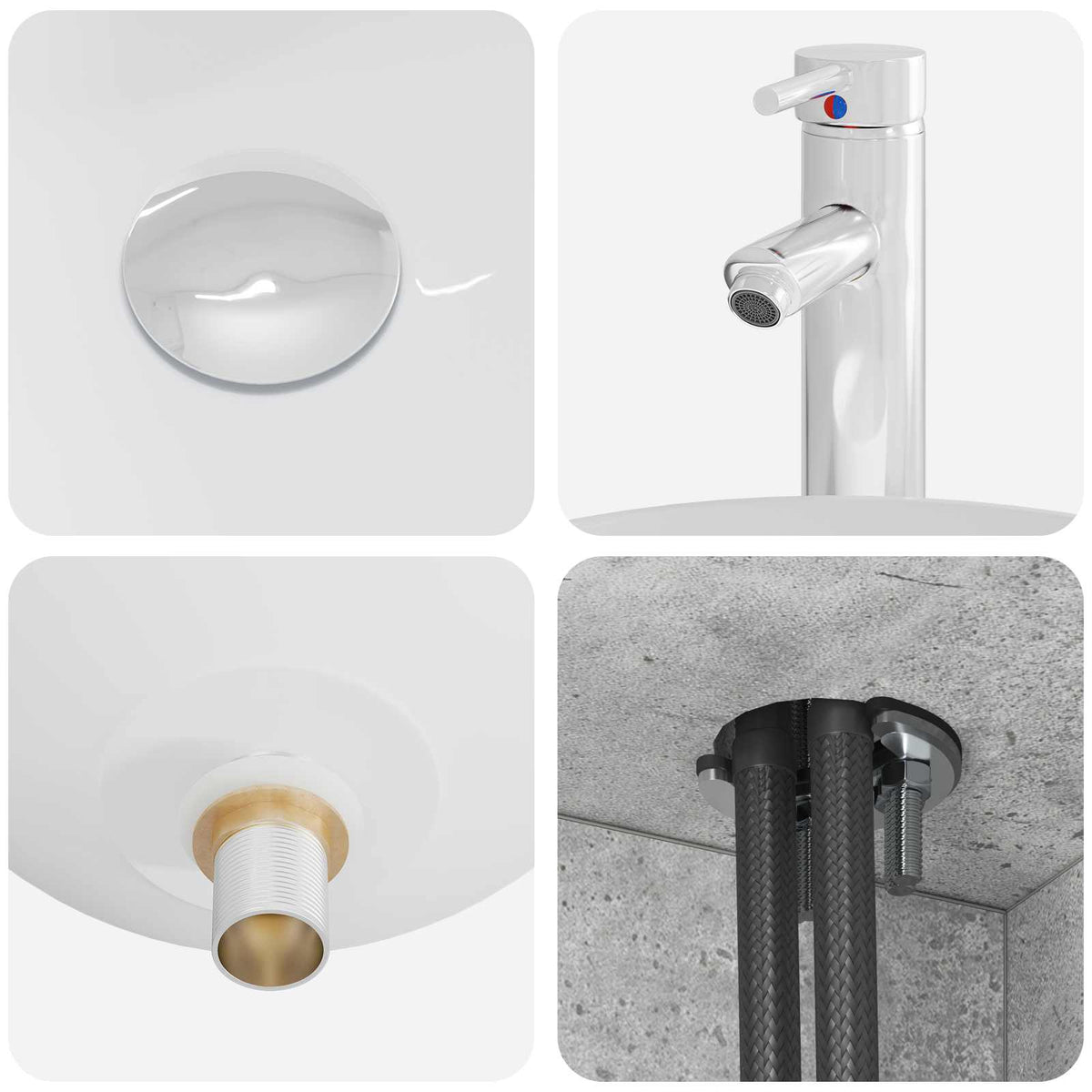 Set ormarića za kupaonicu 3 kom. Betonska siva 49,5 x 41 x 64,5 cm