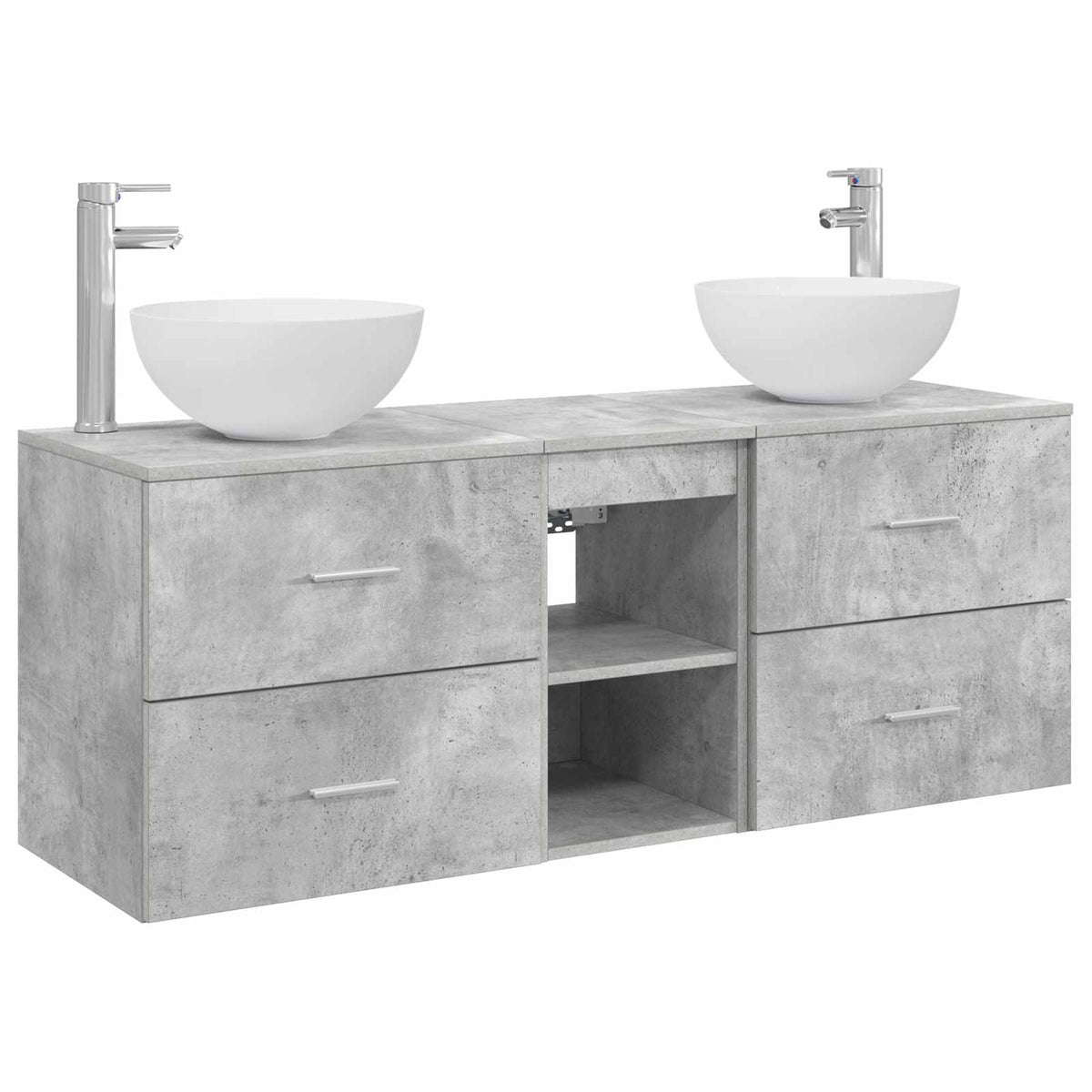 Set ormarića za kupaonicu 3 kom. Betonska siva 49,5 x 41 x 64,5 cm