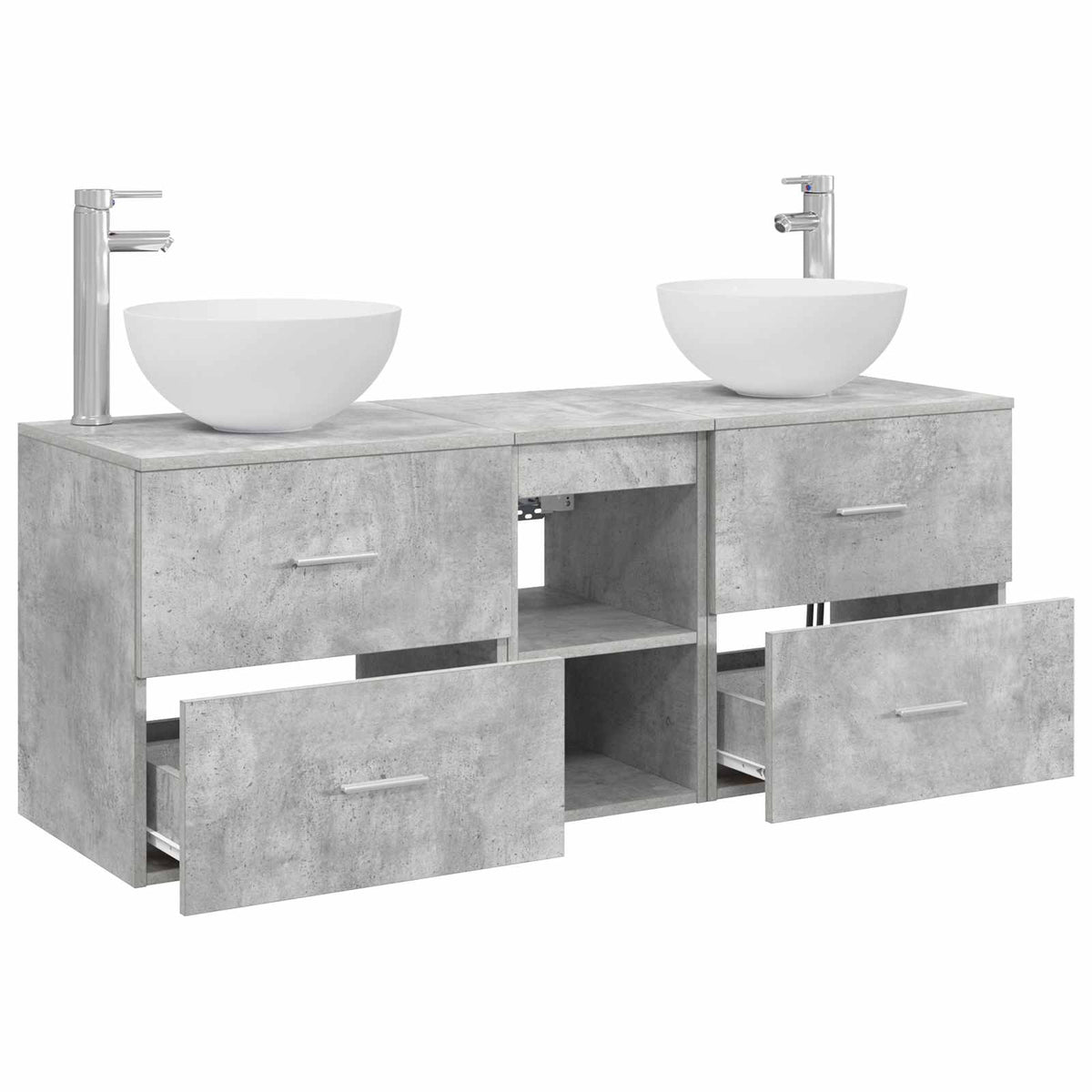Set ormarića za kupaonicu 3 kom. Betonska siva 49,5 x 41 x 64,5 cm