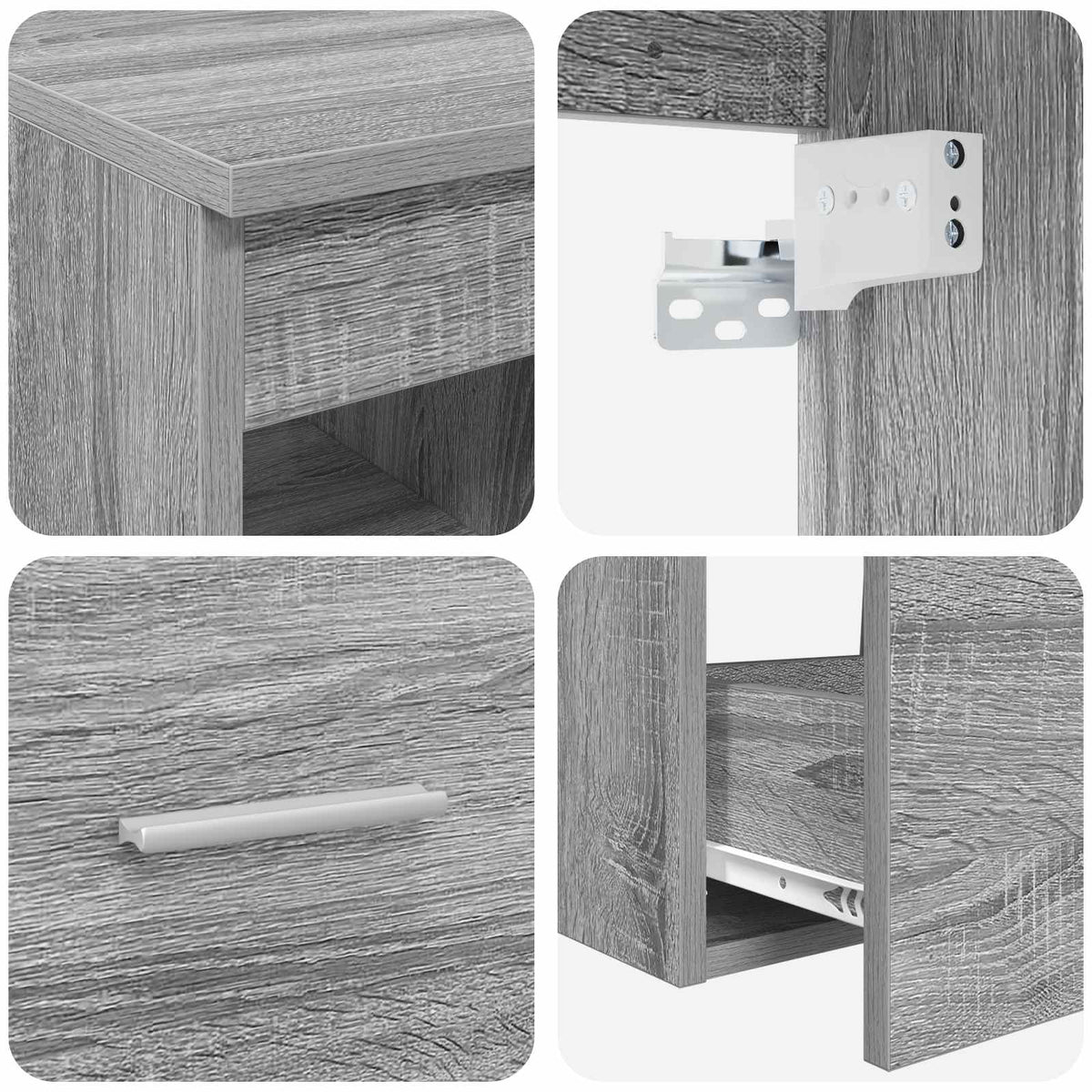 Set ormarića za kupaonicu 3 kom. Siva Sonoma 49,5 x 41 x 64,5 cm