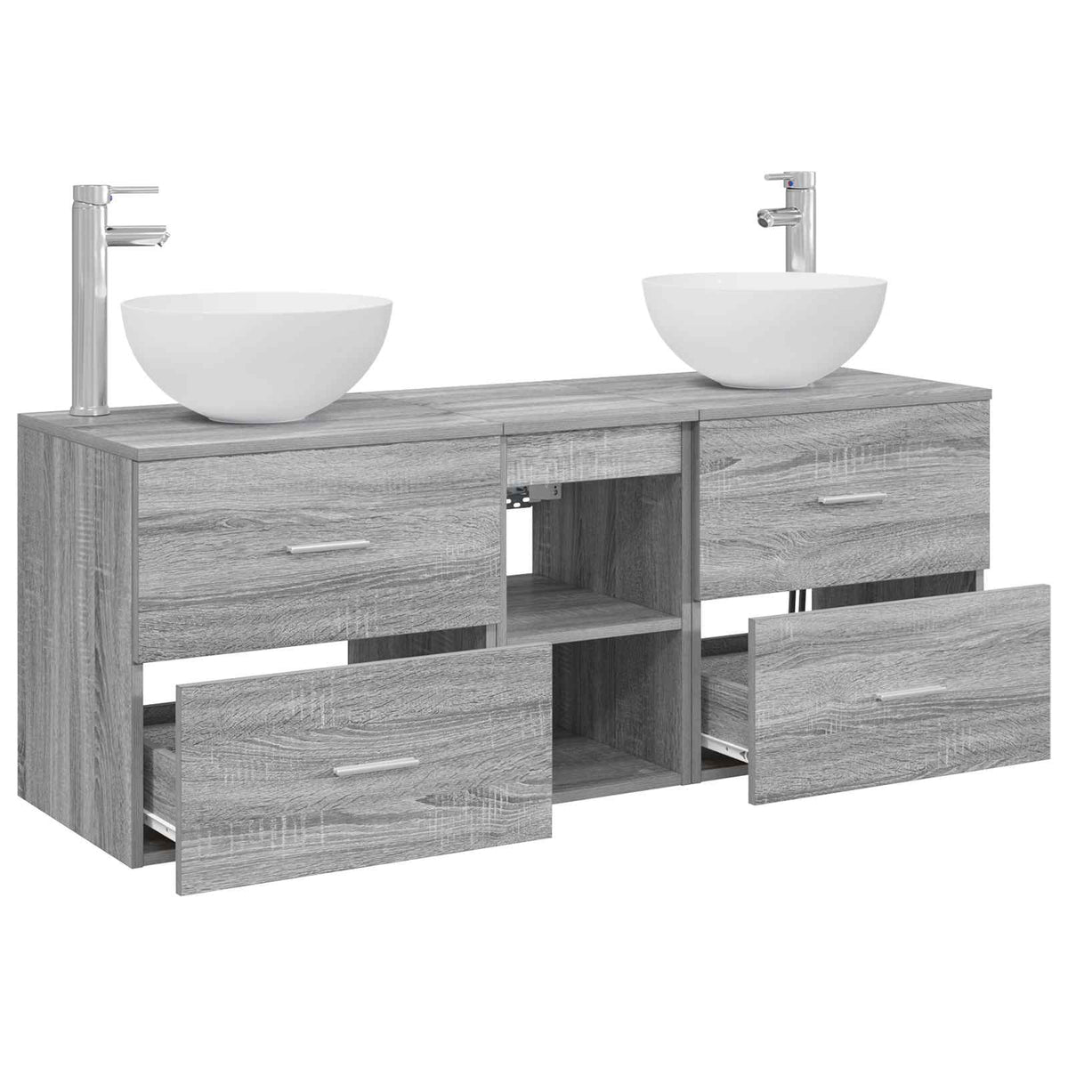 Set ormarića za kupaonicu 3 kom. Siva Sonoma 49,5 x 41 x 64,5 cm