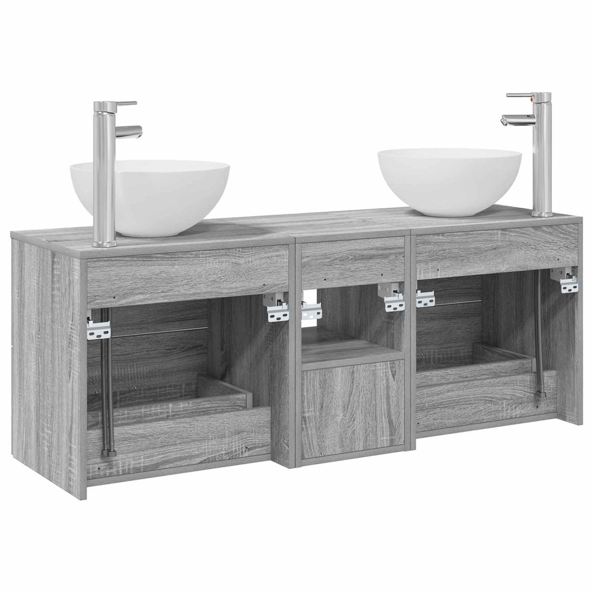 Set ormarića za kupaonicu 3 kom. Siva Sonoma 49,5 x 41 x 64,5 cm
