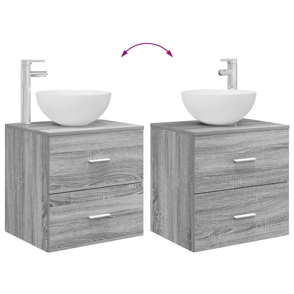Set ormarića za kupaonicu 3 kom. Siva Sonoma 49,5 x 41 x 64,5 cm