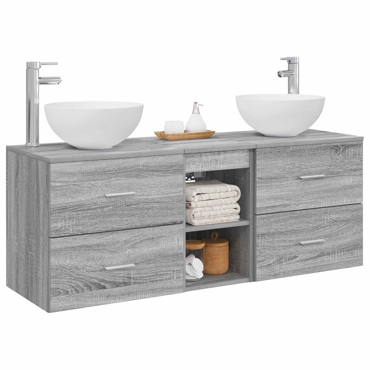 Set ormarića za kupaonicu 3 kom. Siva Sonoma 49,5 x 41 x 64,5 cm