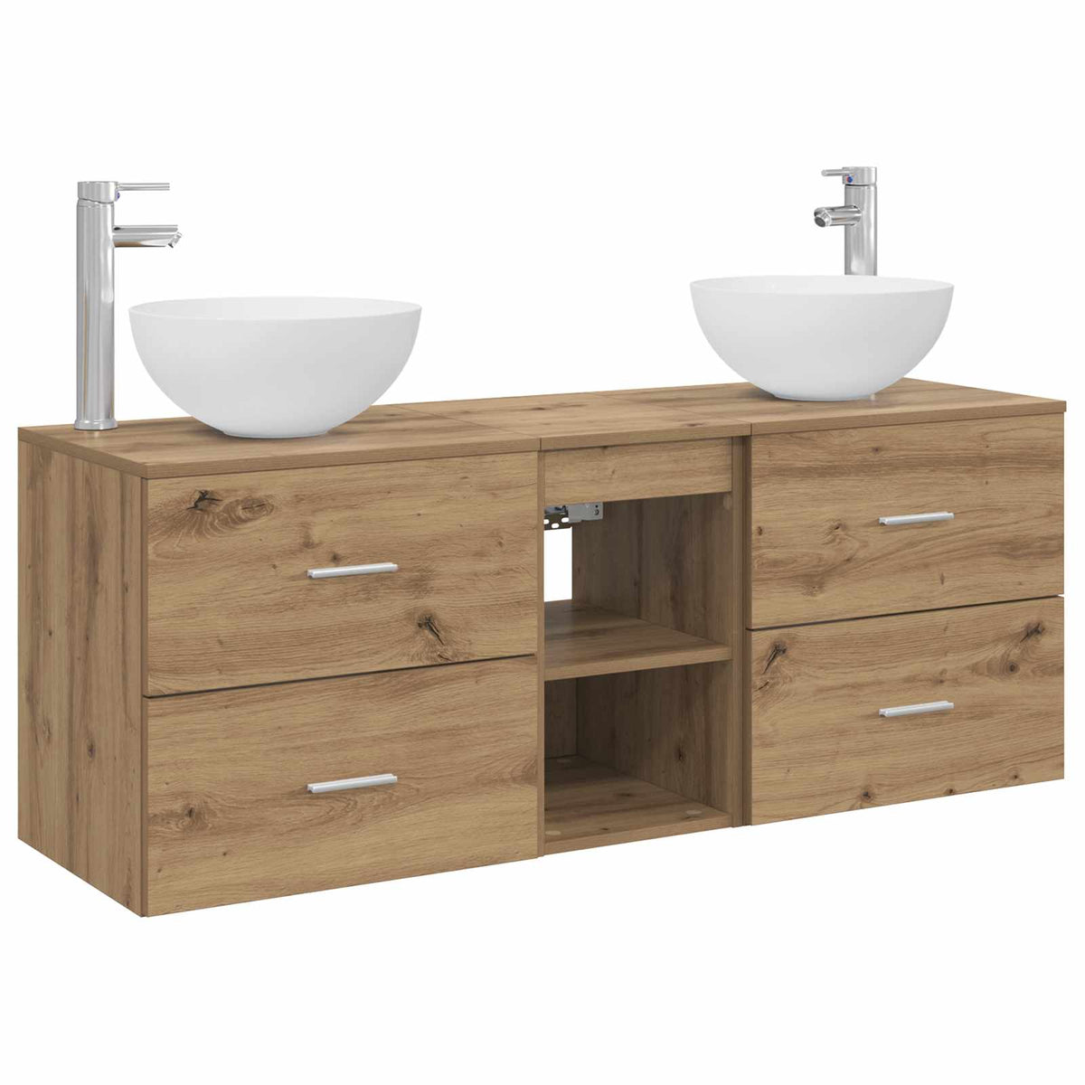 Set ormarića za kupaonicu 3 kom. Hrast artisan Smeđa 49,5 x 41 x 64,5 cm