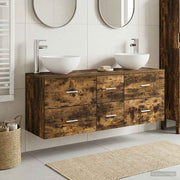 Set ormarića za kupaonicu 3 kom. Dimljeni hrast Smeđa 49,5 x 41 x 64,5 cm