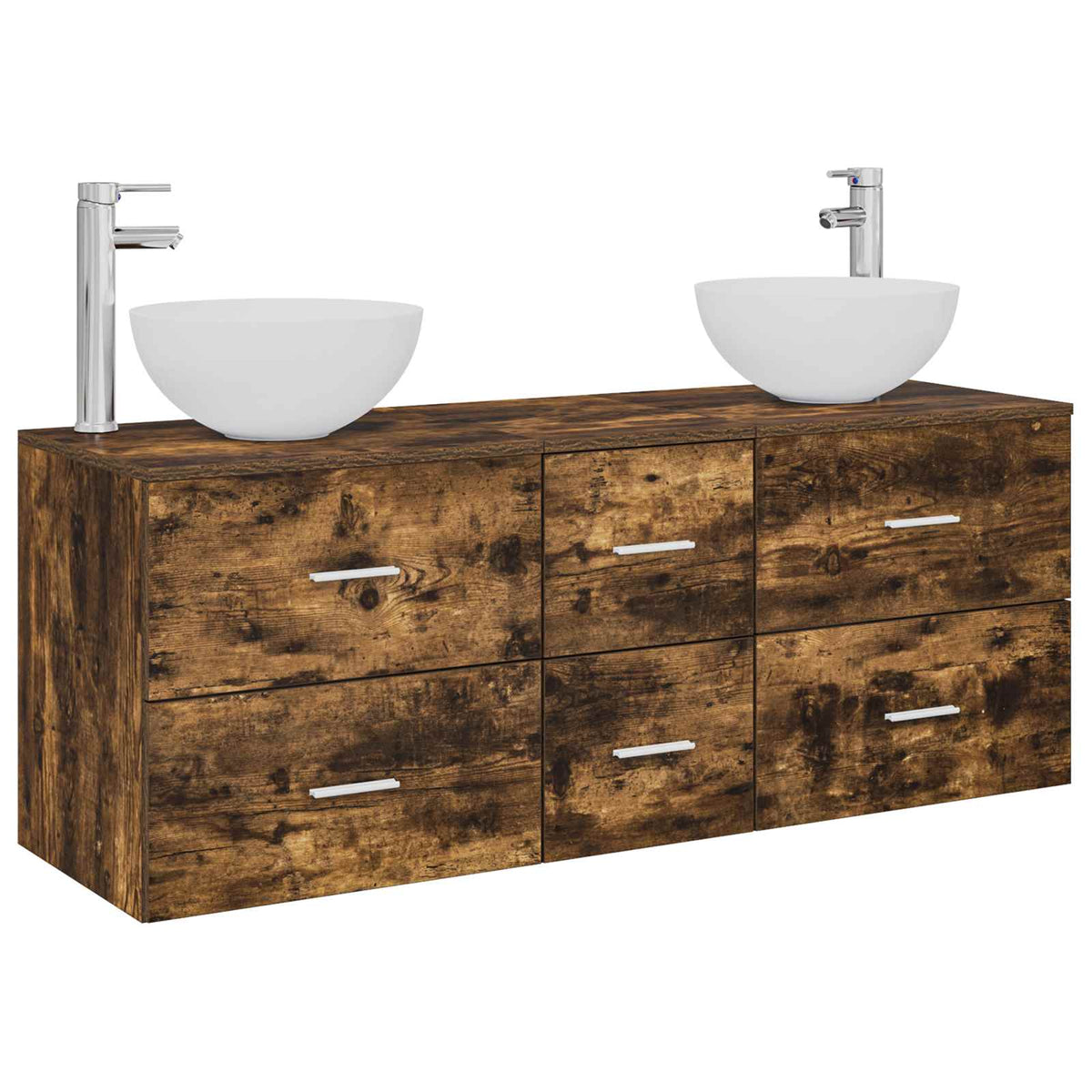 Set ormarića za kupaonicu 3 kom. Dimljeni hrast Smeđa 49,5 x 41 x 64,5 cm