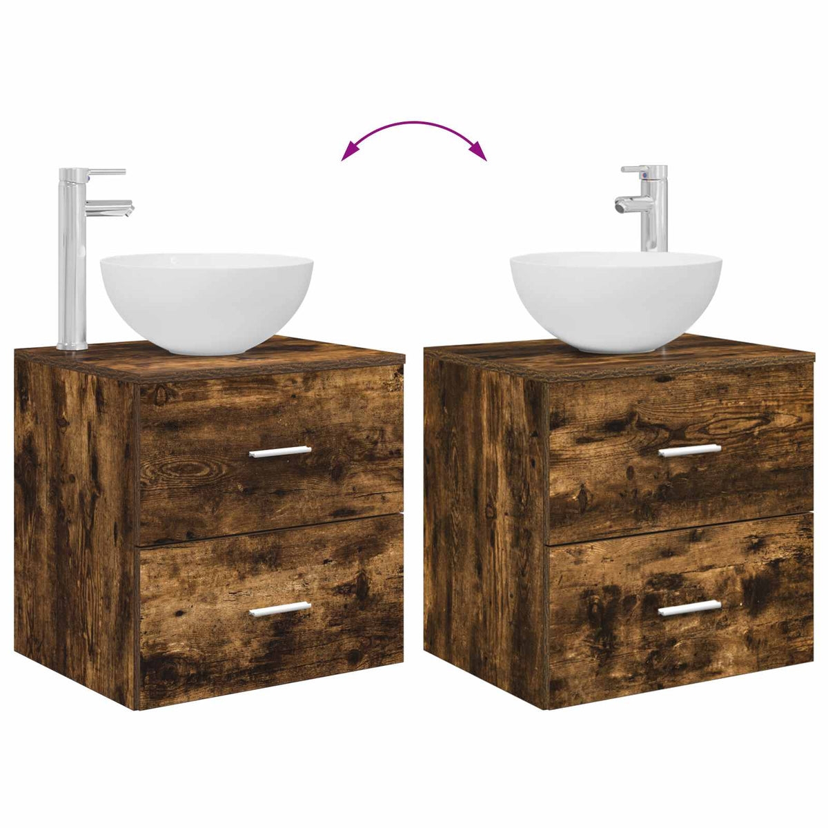 Set ormarića za kupaonicu 3 kom. Dimljeni hrast Smeđa 49,5 x 41 x 64,5 cm