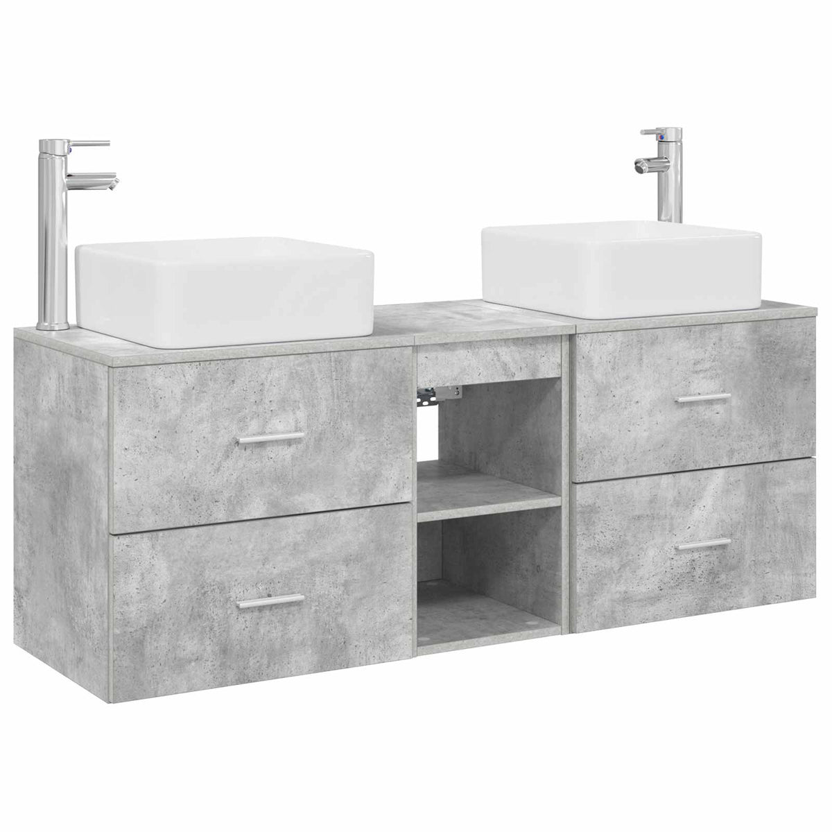 Set ormarića za kupaonicu 3 kom. Betonska siva 129 x 41 x 80 cm