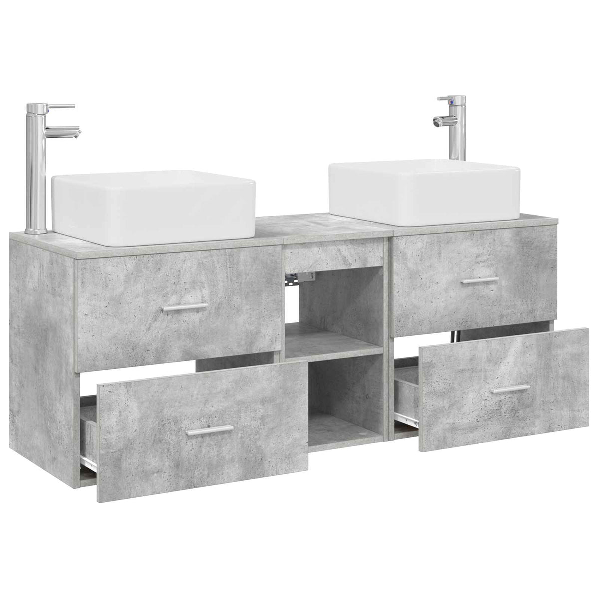 Set ormarića za kupaonicu 3 kom. Betonska siva 129 x 41 x 80 cm