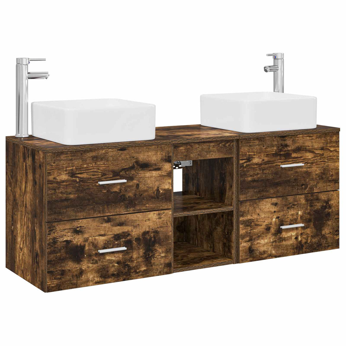 Set ormarića za kupaonicu 3 kom. Dimljeni hrast Smeđa 49,5 x 41 x 63 cm