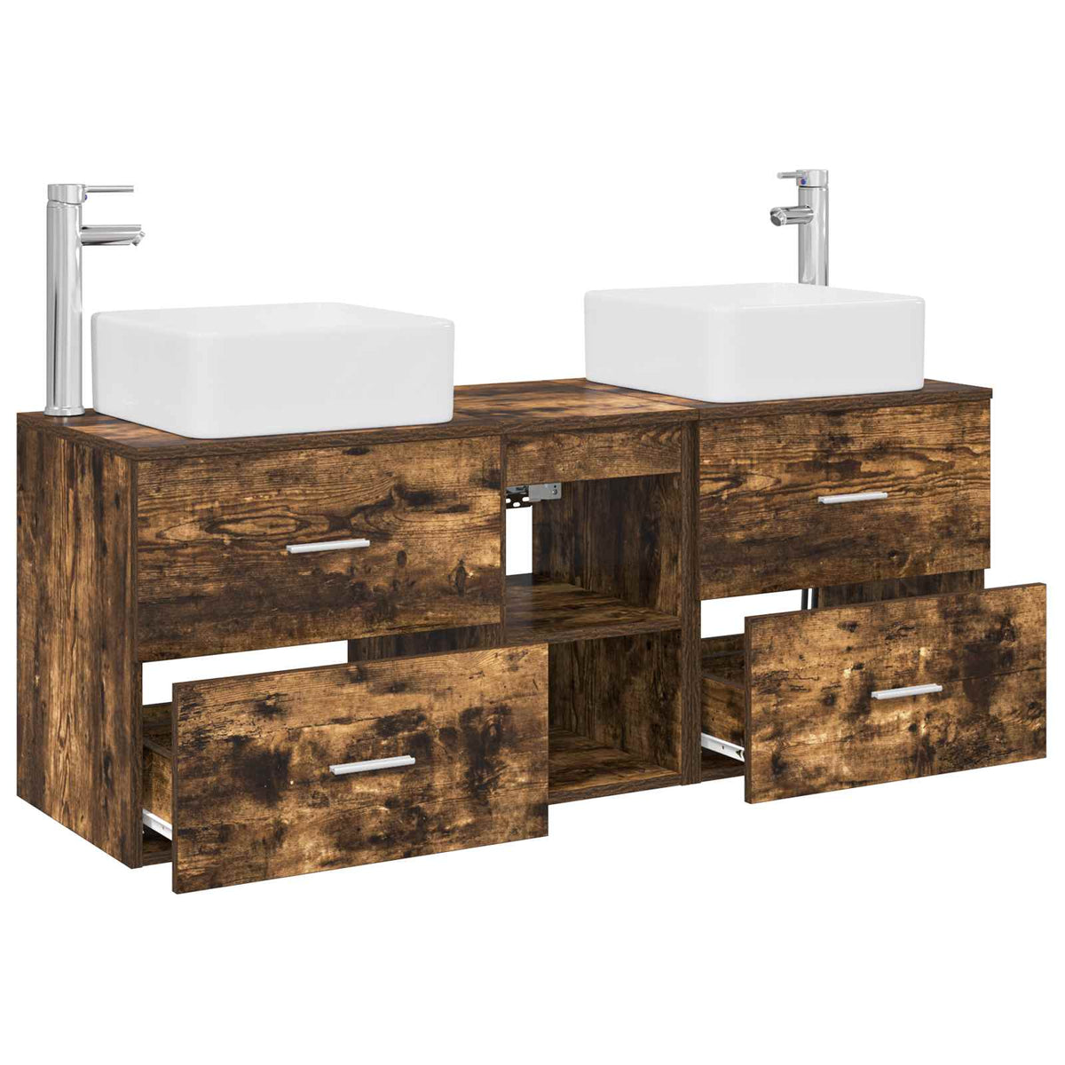 Set ormarića za kupaonicu 3 kom. Dimljeni hrast Smeđa 49,5 x 41 x 63 cm