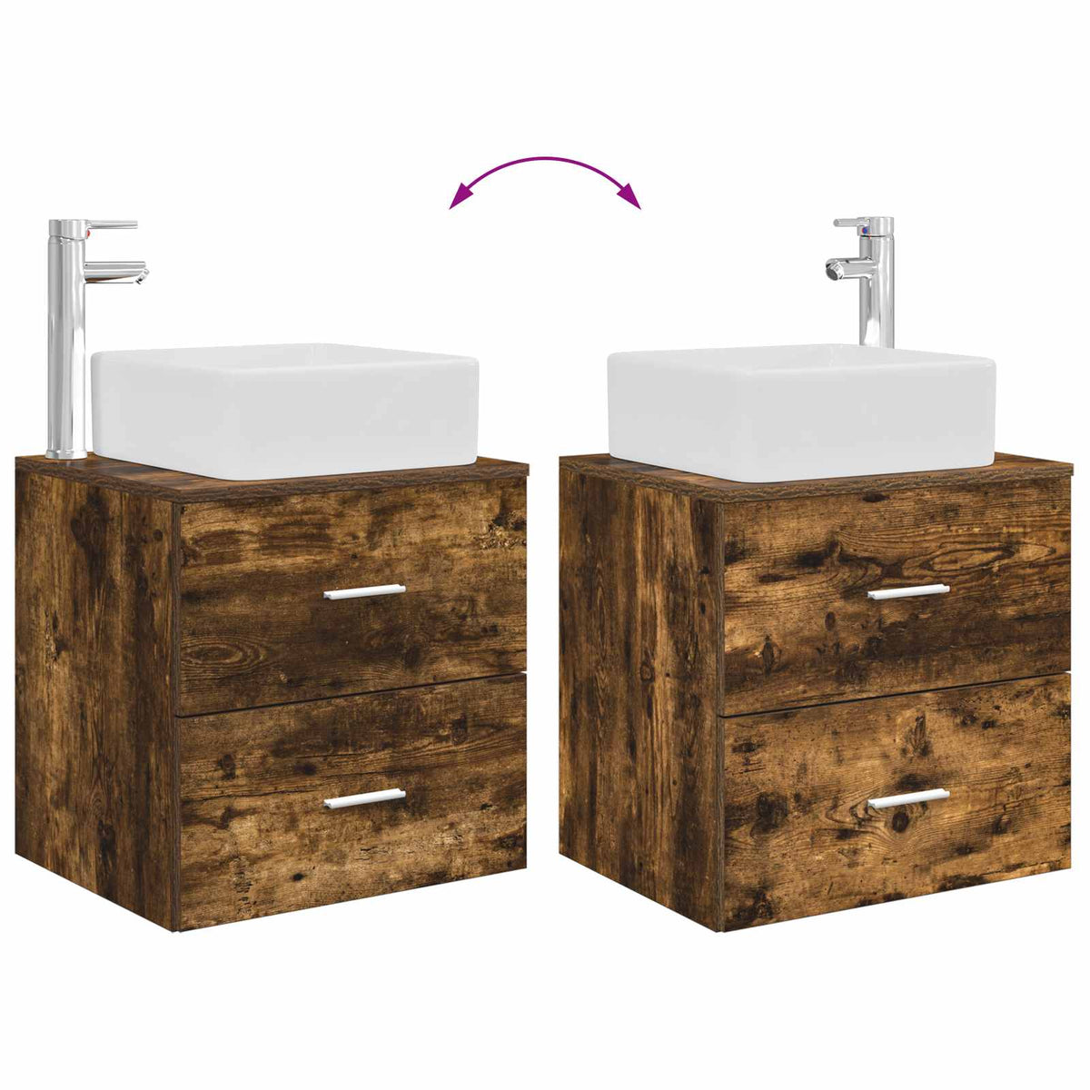 Set ormarića za kupaonicu 3 kom. Dimljeni hrast Smeđa 49,5 x 41 x 63 cm
