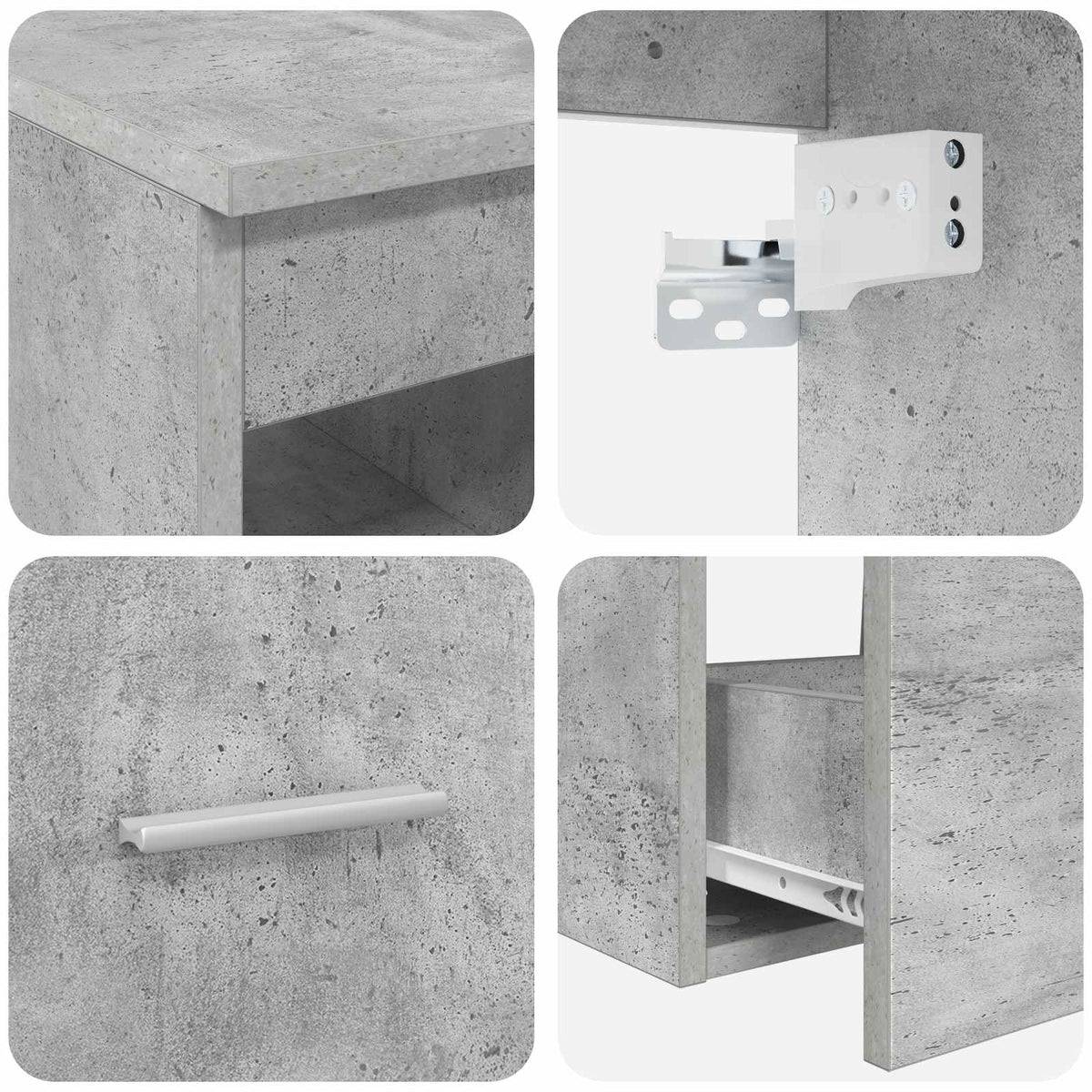 Set ormarića za kupaonicu 3 kom. Betonska siva 49,5 x 41 x 63 cm