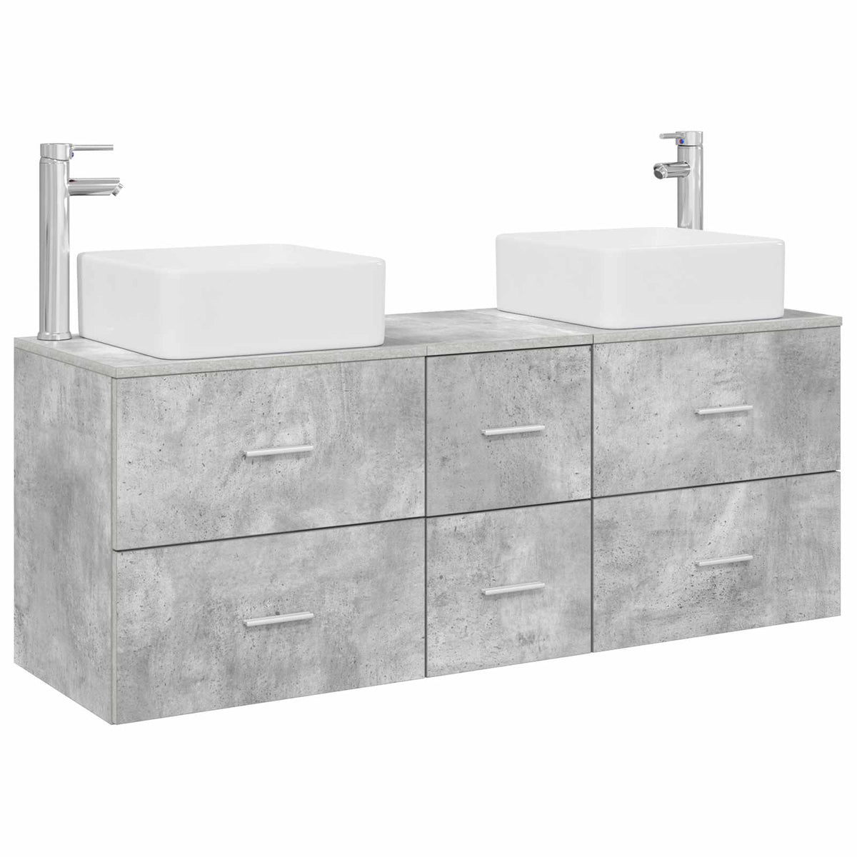 Set ormarića za kupaonicu 3 kom. Betonska siva 49,5 x 41 x 63 cm