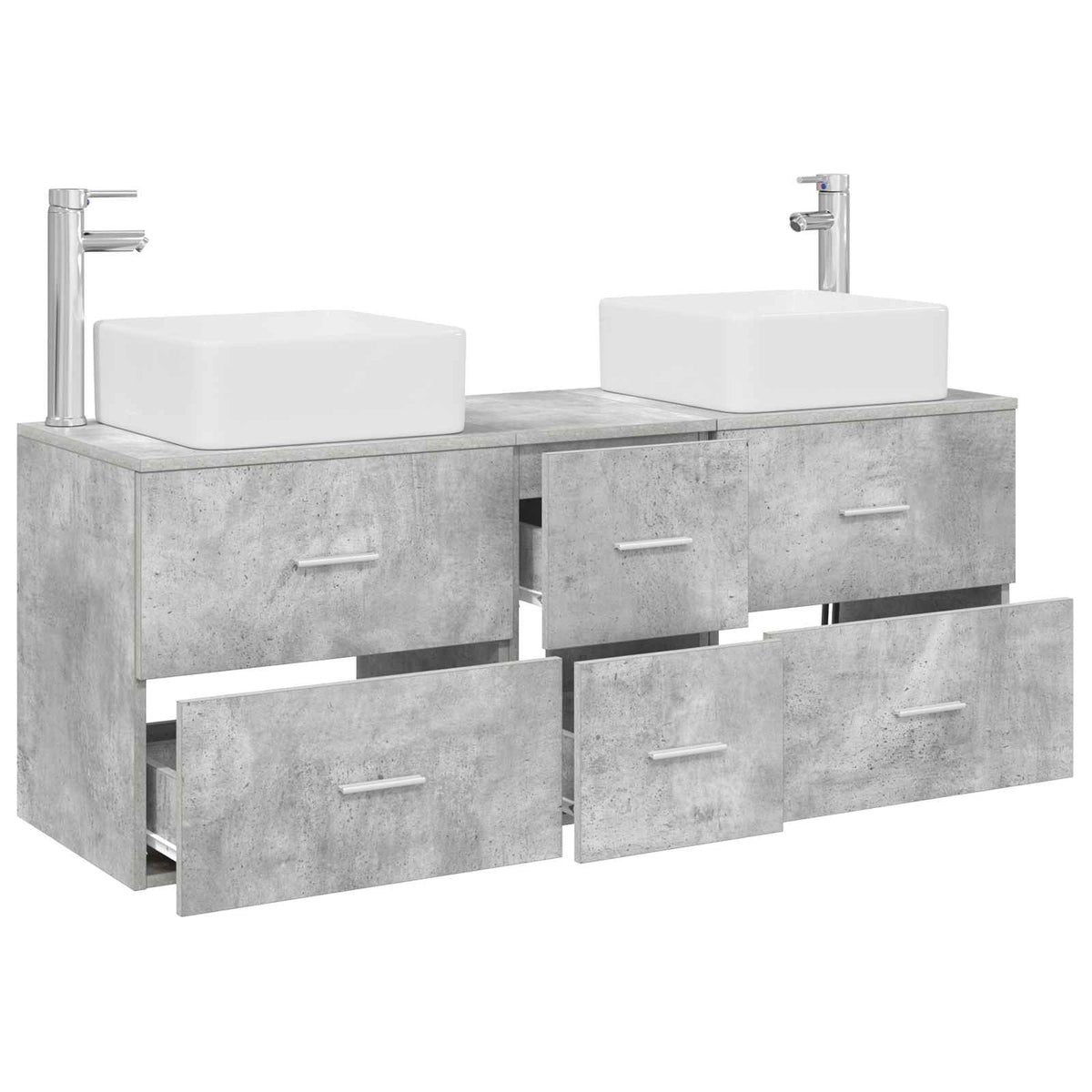 Set ormarića za kupaonicu 3 kom. Betonska siva 49,5 x 41 x 63 cm