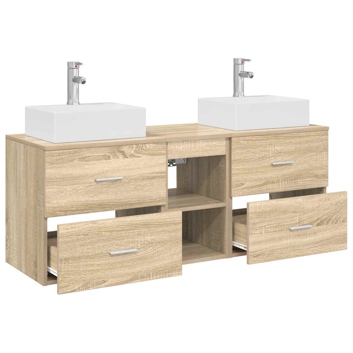 Set ormarića za kupaonicu 3 kom. Hrast sonoma Smeđa 49,5 x 41 x 62,5 cm